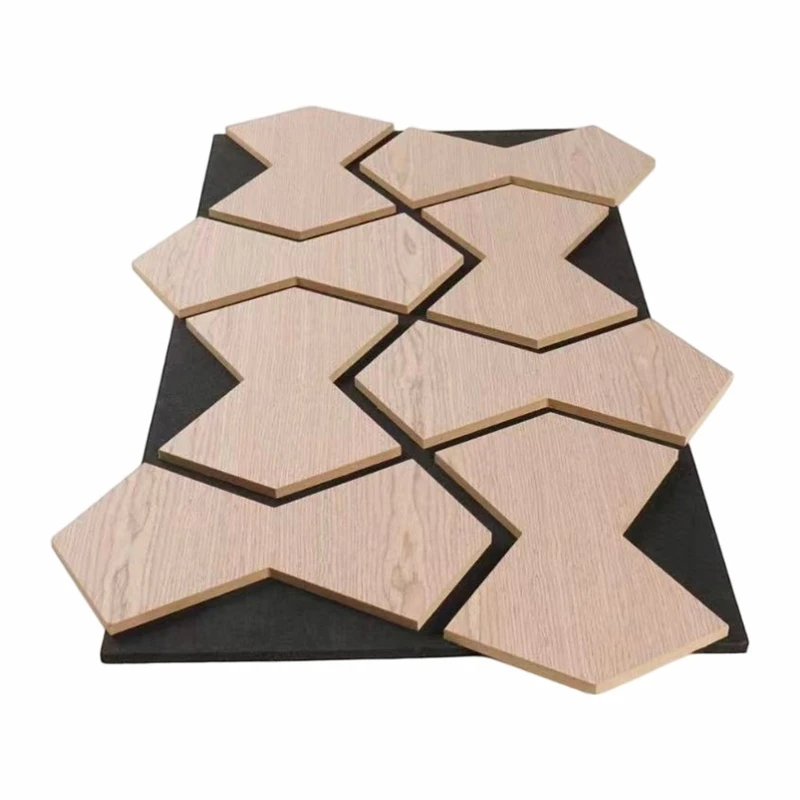 Tech Wood Veneer Akustik Panellar 3D devor plitkalari